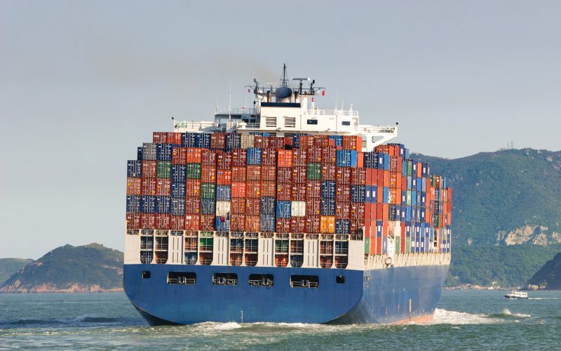 Cargo ship in Hong Kong