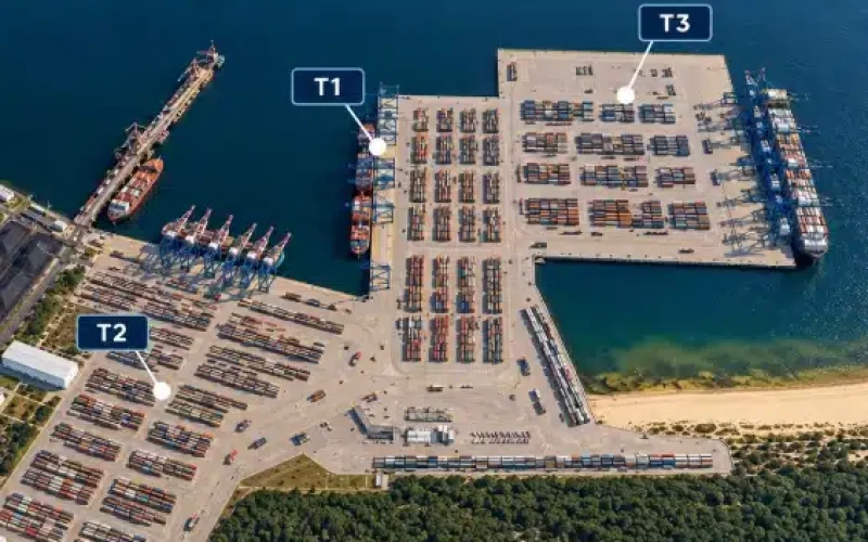 Wizualizacja terminali w porcie Baltic Hub w Gdańsku
